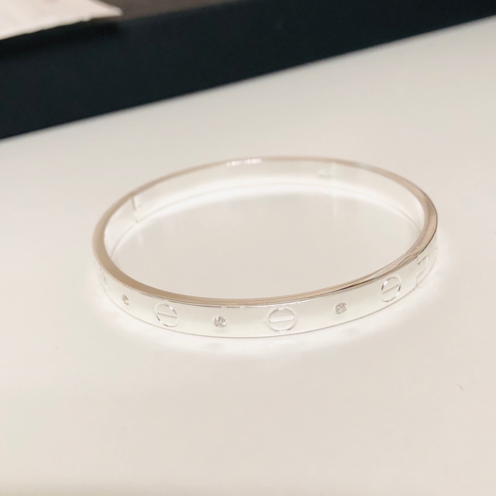Screw bracelet crystal love bangle